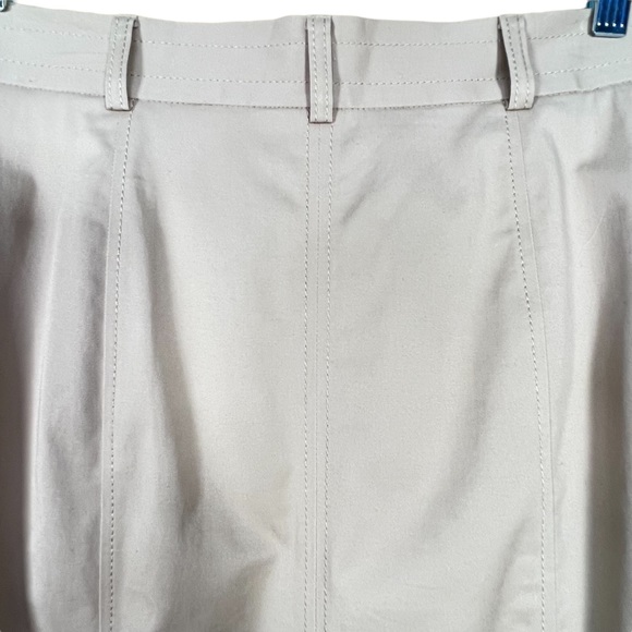 Talbots Button Front Lined Tan Skirt With Faux Pockets Size 6 - Picture 7 of 11